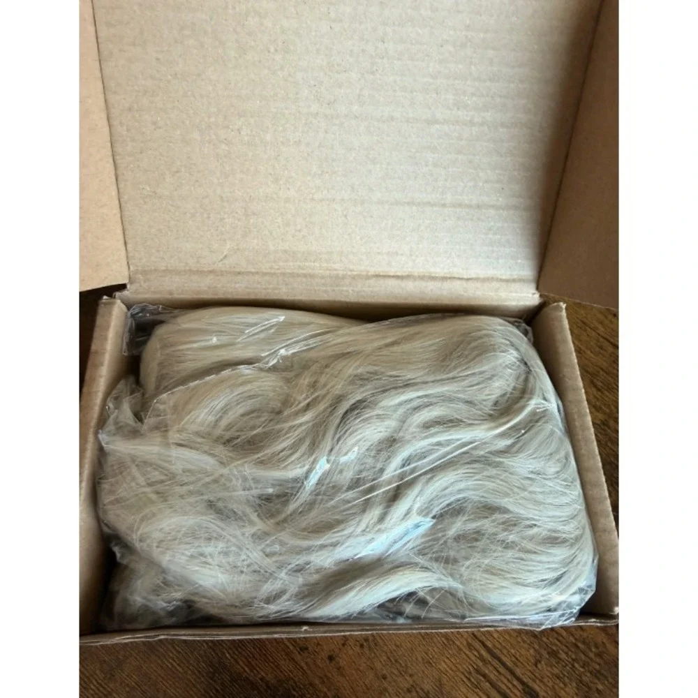 REECHO 18 Inch Curly Claw Ponytail Extension Platinum Blonde Synthetic 160g